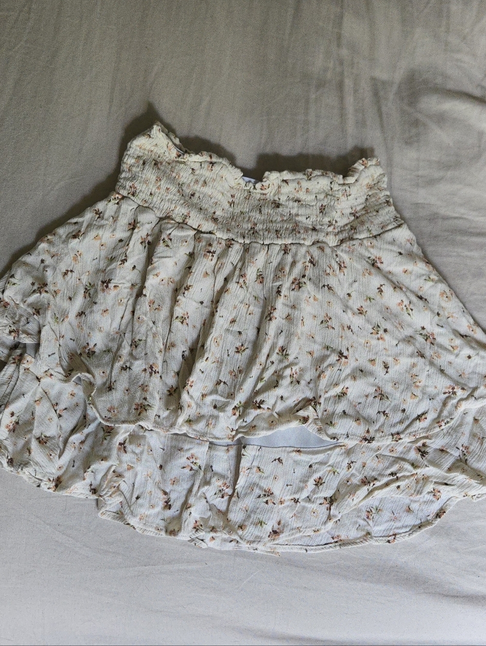 wild fable Cream Floral High-Low Mini Skirt